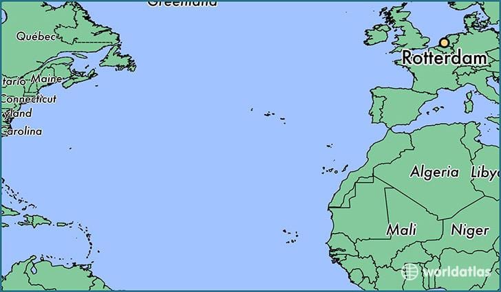 kort af Rotterdam á world 