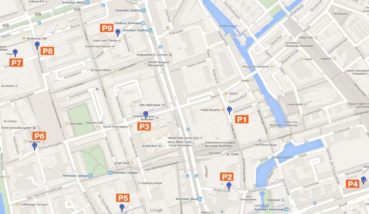 Kort af Rotterdam bílastæði svæði 