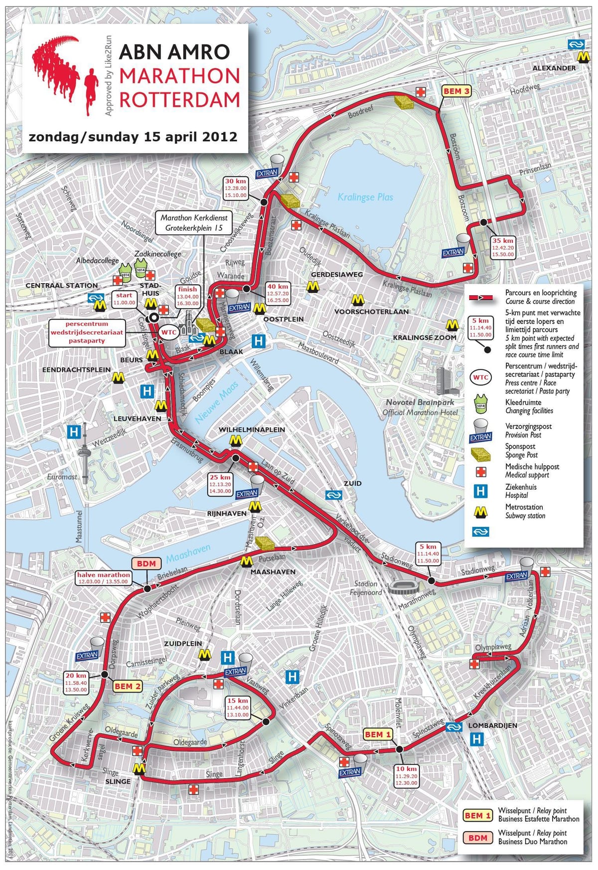 Kort af Rotterdam maraþon 