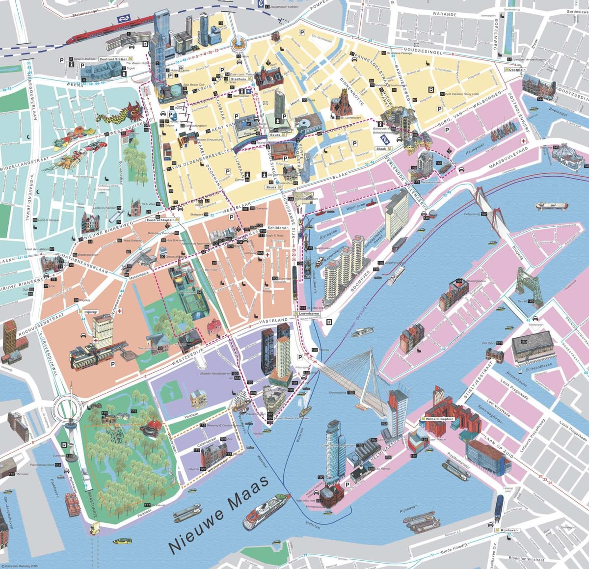 Kort af Rotterdam skoðunarferðir 