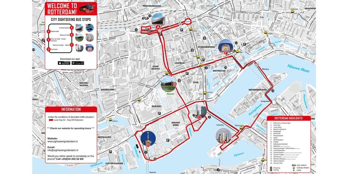 Kort af Rotterdam strætó 